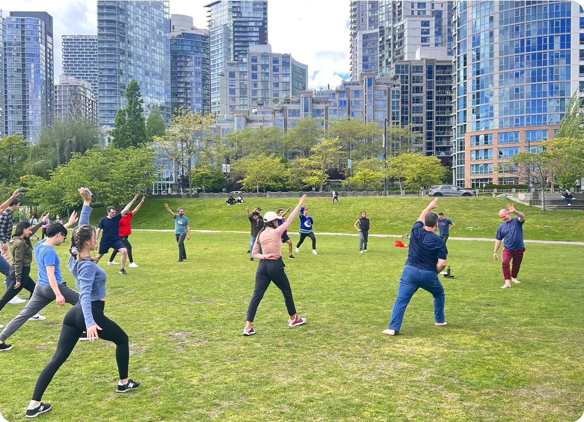 Beatdapp team at the park